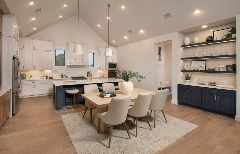 model home kitchen and dining room