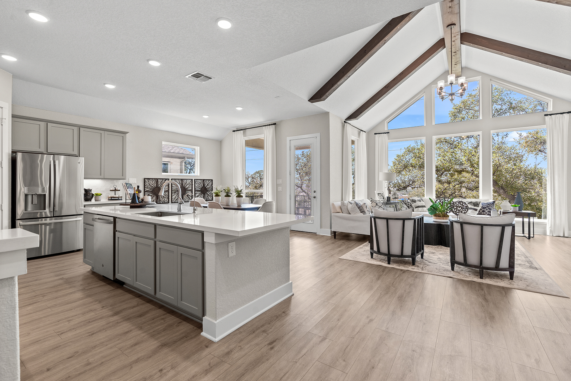 chesmar model home kitchen & living room