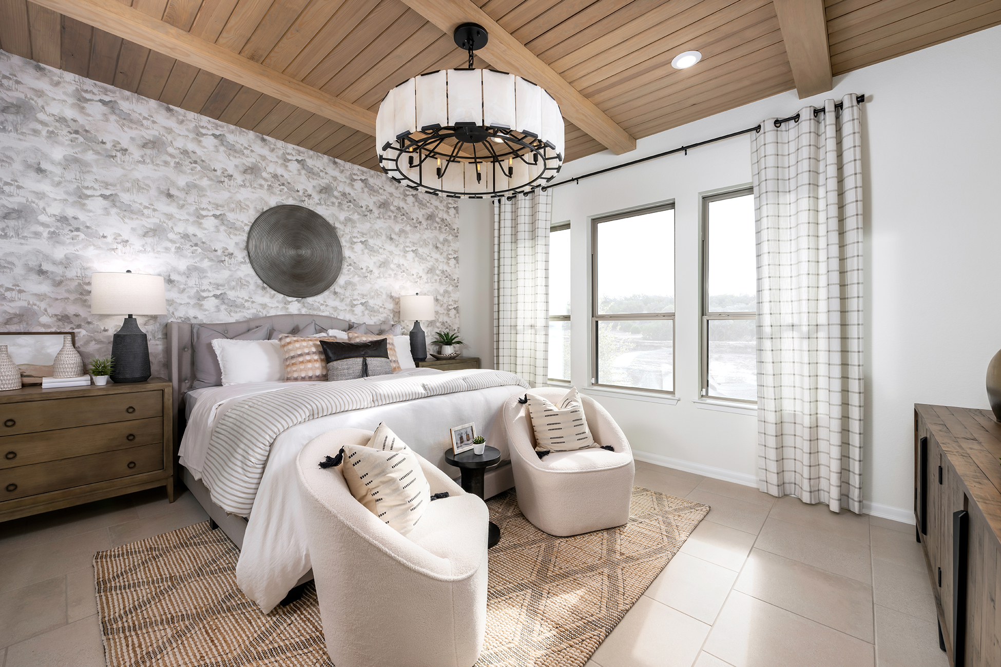 toll brothers model home primary bedroom
