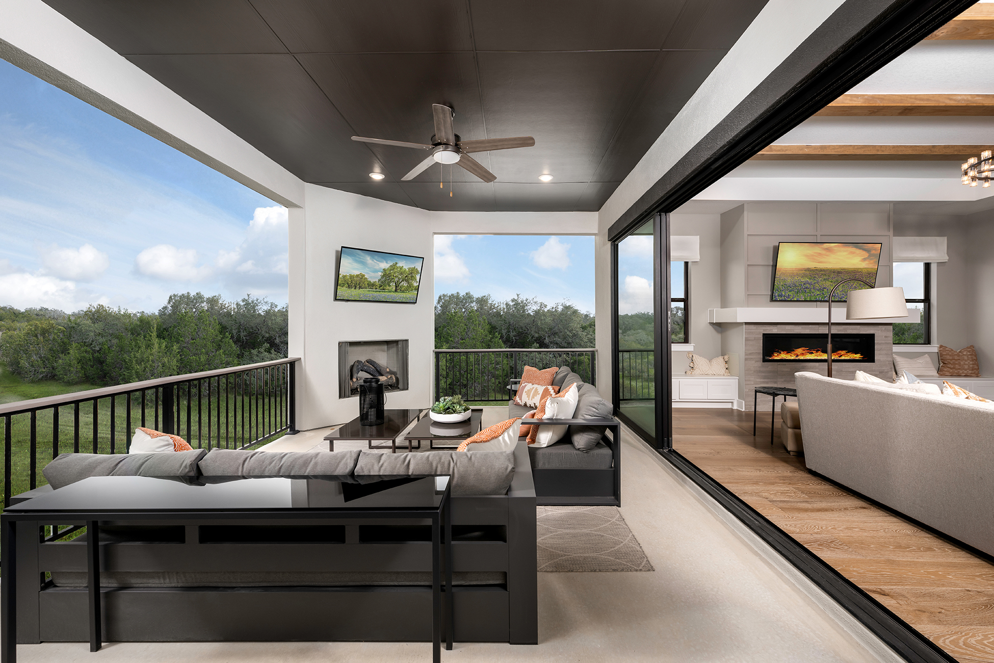 toll brothers model home covered patio
